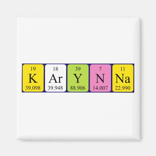 Karynna periodieke table name magnet (Voorkant)