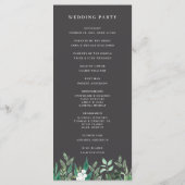 Kas | Waterverf Botanisch Trouwceremonie Programmakaart (Achterkant)