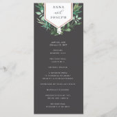 Kas | Waterverf Botanisch Trouwceremonie Programmakaart (Voorkant)