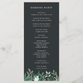 Kas | Waterverf Botanisch Trouwceremonie Programmakaart (Achterkant)