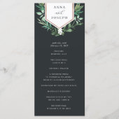 Kas | Waterverf Botanisch Trouwceremonie Programmakaart (Voorkant)