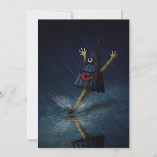 Kasa Obake Japanse parmbrella Ghost Rainy Day Kaart (Voorkant)