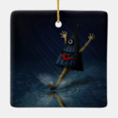 Kasa Obake Japanse parmbrella Ghost Rainy Day Keramisch Ornament (Achterkant)