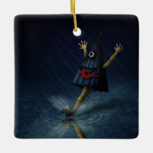 Kasa Obake Japanse parmbrella Ghost Rainy Day Keramisch Ornament