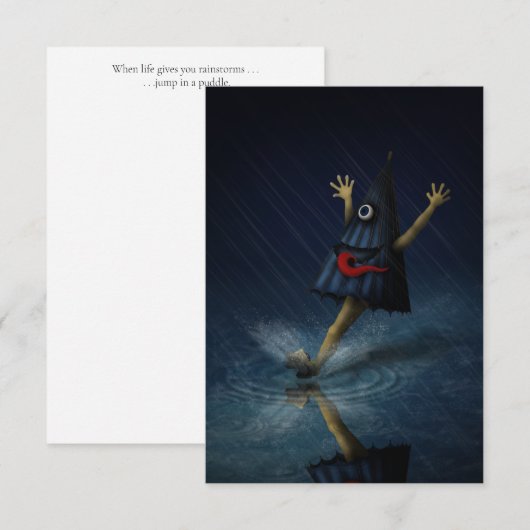 Kasa Obake Japanse parmbrella Ghost Rainy Day Notitiekaartje (Voorkant / Achterkant)