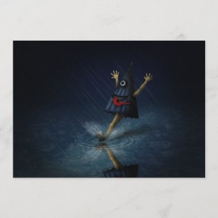 Kasa Obake Japanse Umbrella Ghost in de regen Kaart