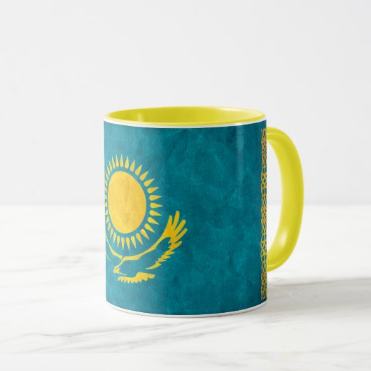 " Kasachstan: 1992/heute - Flaggen Design KAFFEE Mok (Voorkant rechts)