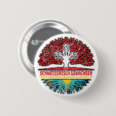Kasachstan Kasachisch Schweizer Schweiz Baum Ronde Button 5,7 Cm (Voorkant /achterkant)