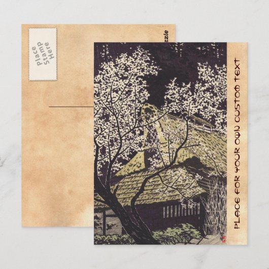 Kasamatsu plum Trees op yoshino japanese kunst Briefkaart (Voorkant / Achterkant)