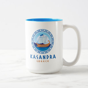 Kasandra, Griekenland Grieks scheepsontwerp Tweekleurige Koffiemok