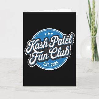 Kash Patel Fan Club Est. 2025 Retro Logo Trump Nom Kaart