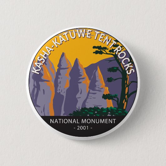 Kasha - Katuwe Tent Rocks Nationaal Monument Ronde Button 5,7 Cm (Voorkant)