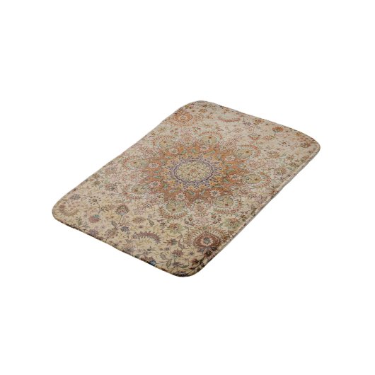 Kashan Poshti Central Persian Rug Print Badmat (Gekanteld)