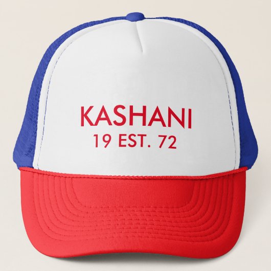 KASHANI 19 Est.72 Trucker Hat Pet (Voorkant)