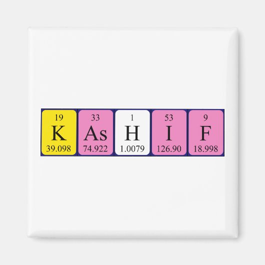 Kashif periodieke tabelnaam magneet (Voorkant)