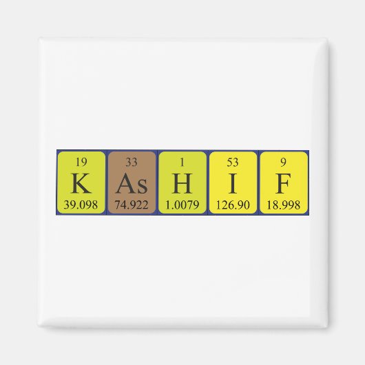 Kashif periodieke tabelnaam magneet (Voorkant)