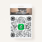 Kashless Tipping Persoonlijk QR-codelogo Badge (Voorkant)