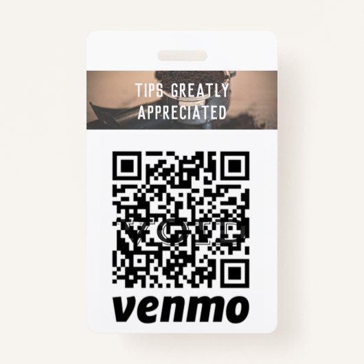 Kashless Tipping Persoonlijk QR-codelogo Badge (Achterkant)