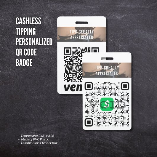 Kashless Tipping Persoonlijk QR-codelogo Badge