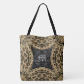 Kashmid Ebony gepersonaliseerd monogram Tote Bag (Achterkant)