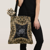 Kashmid Ebony gepersonaliseerd monogram Tote Bag (Dichtbij)