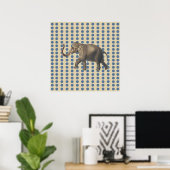 Kashmir Blue Spice Moods Stippen met olifant Poster (Thuiskantoor)