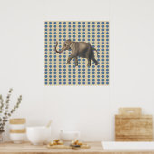 Kashmir Blue Spice Moods Stippen met olifant Poster (Keuken)