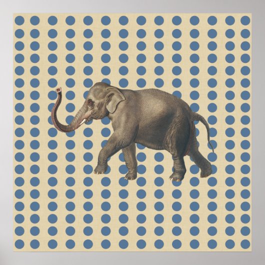 Kashmir Blue Spice Moods Stippen met olifant Poster (Voorkant)