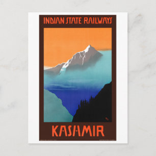 Kashmir India Vintage Travel Poster teruggezet Briefkaart