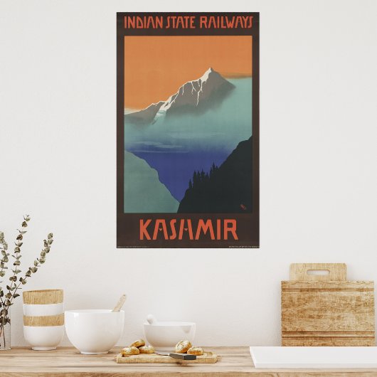 Kashmir Indische staatsspoorwegen Poster (Keuken)