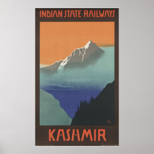 Kashmir Indische staatsspoorwegen Poster