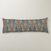 Kashmir Paisley Tribal Boho Chic Blauwgroen Paars  Lichaamskussen (Achterkant)
