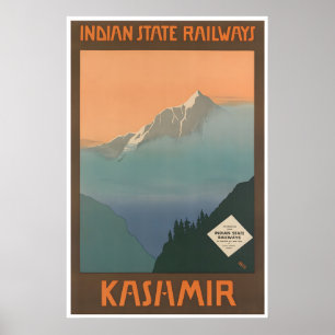 Kashmir Reisposter India Kunst Indiase Staat Poster