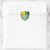 Kashmir Silver Shield Flag Vierkante Sticker (Tas)