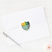 Kashmir Silver Shield Flag Vierkante Sticker (Envelop)