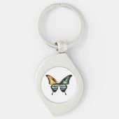 Kashmir Swallowtail Vlinder Vlag Sticker Sleutelhanger (Voorkant)