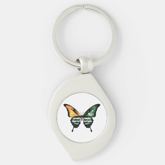 Kashmir Swallowtail Vlinder Vlag Sticker Sleutelhanger (Voorkant)