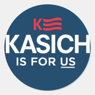 Kasich is voor ons Logo Ronde Sticker