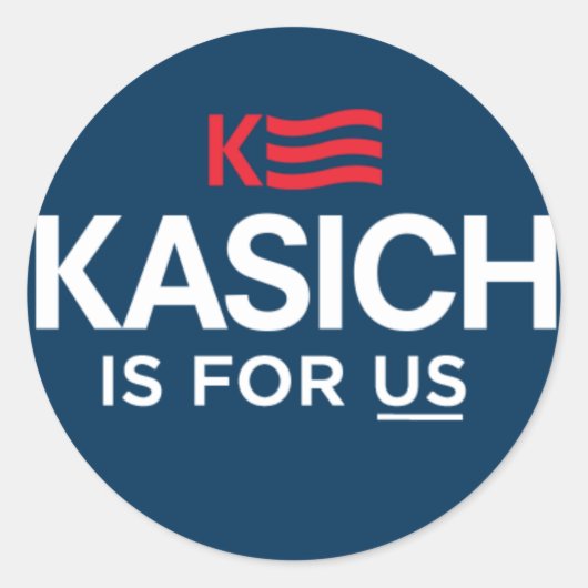 Kasich is voor ons Logo Ronde Sticker (Voorkant)