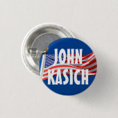 Kasich Running for President American Flag Button (Voorkant /achterkant)