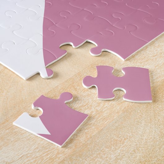 Kasjmier Roos en wit Schattige hart Legpuzzel (Zijkant)