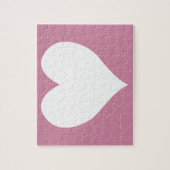 Kasjmier Roos en wit Schattige hart Legpuzzel (Verticaal)