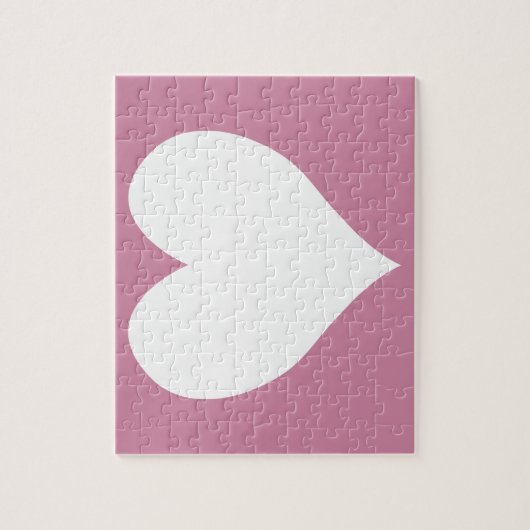 Kasjmier Roos en wit Schattige hart Legpuzzel (Verticaal)