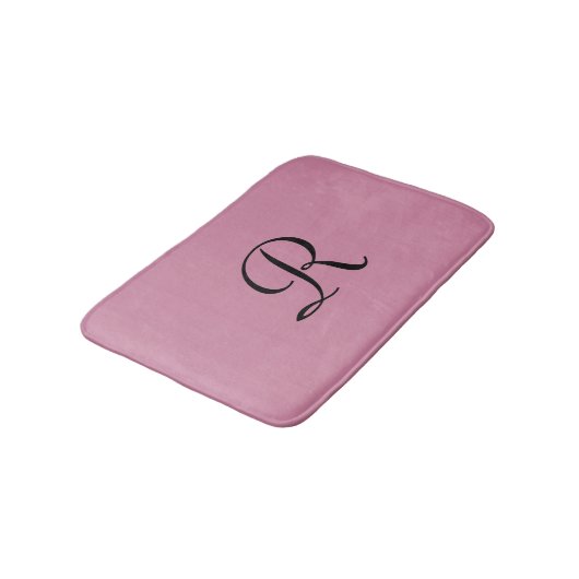 Kasjmier Roos Roze Monogram Elegant Plush Badmat (Gekanteld)