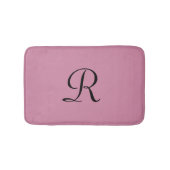 Kasjmier Roos Roze Monogram Elegant Plush Badmat (Voorkant)