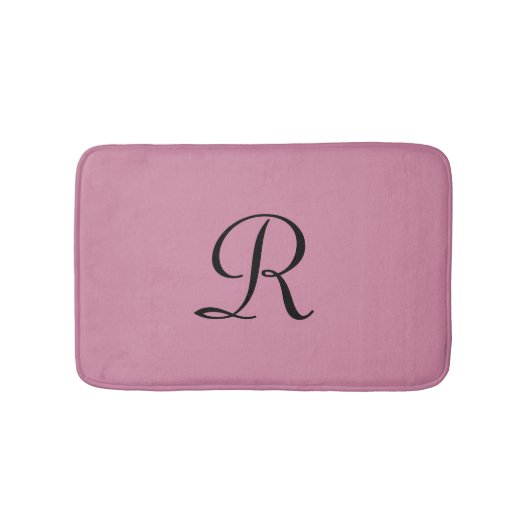 Kasjmier Roos Roze Monogram Elegant Plush Badmat (Voorkant)