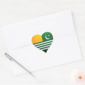 Kasjmir houdt van vlag trots hart sticker (Envelop)