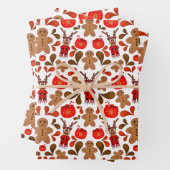 Kasky Cute Kerstrendiertje met warme chocolade Inpakpapier Vel (In situ)