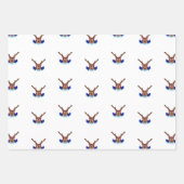 Kasky Cute Kerstrendierziekte op blauw ijs-Schaats Inpakpapier Vel (Voorkant)