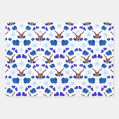 Kasky Cute Kerstrendierziekte op blauw ijs-Schaats Inpakpapier Vel (Voorkant 2)